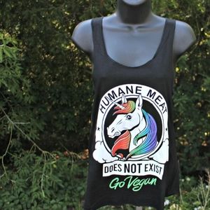 Vegan unicorn fitted racerback tank top
